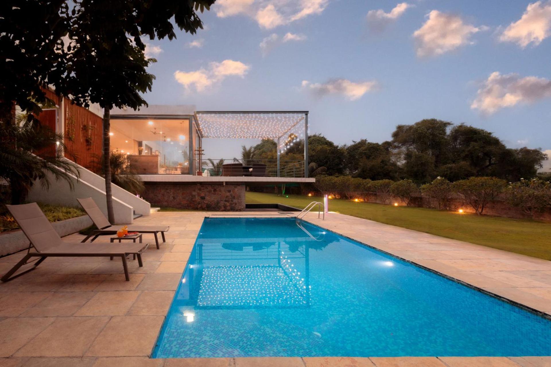 Open House By Stayvista - Nestled In Nature, Featuring A Swimming Pool & Expansive Lawn For A Serene Retreat Shikrapur Luaran gambar